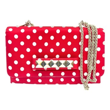 Valentino 范倫鐵諾 紅色 帆布 Polka Dot Va Va Voom 肩背包 【二手名牌BRAND OFF】