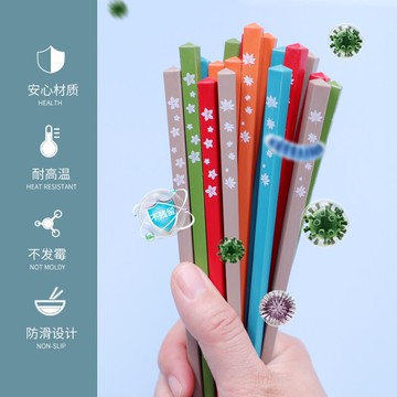 巴拉熊不發霉合金筷子家用筷高檔輕奢歐式新款綠色防滑防霉耐高溫