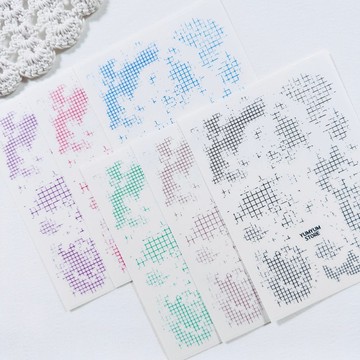 髒髒格紋透明貼紙