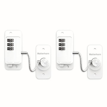 Matterhorn 免鑽孔密碼鎖 2入 白色  1組