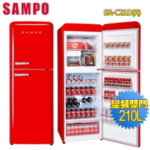 聲寶 210公升歐風美型變頻雙門冰箱SR-C21D(R)(含拆箱定位)