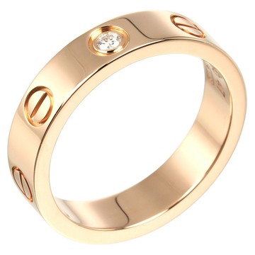 [日本直送] 卡地亞 Mini Love 結婚戒指，尺寸 7，K18PG粉紅金， 1 顆鑽石，約 4.16 克 [二手] A 級