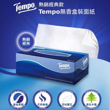 Tempo 3層盒裝面紙 86抽x18盒