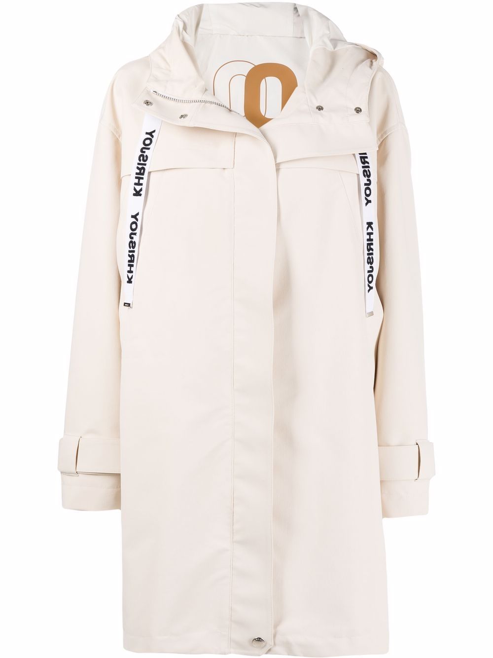 Khrisjoy - zipped-details hooded rain coat - women - Polyester/Polyamide - 0 - Neutrals