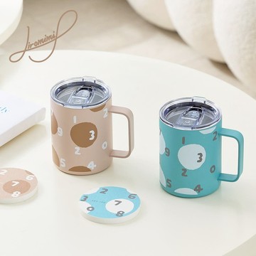 SOU•SOU 不鏽鋼辦公杯+杯墊-2入組