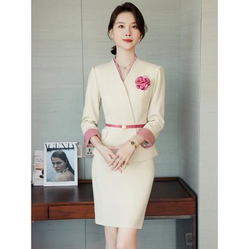 高端職業套裝裙女春夏季西裝氣質酒店前臺接待美容院養生館工作服