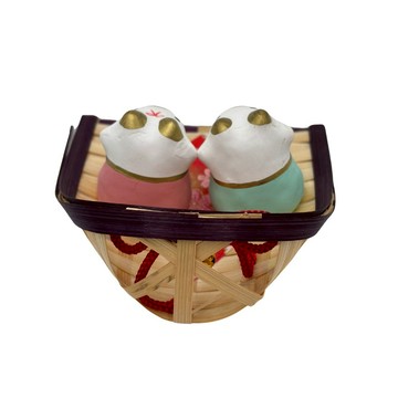 【招福干支】開運干支 生肖牛 緣起物 喜氣洋洋親子牛 R-83