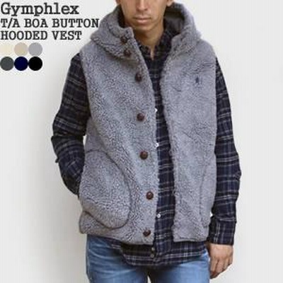2025AW 先行予約受付中 ジムフレックス/Gymphlex くるみボタンフード付きボアベスト J-1069PL レディース gymphlex-mj1069pl_x2.jpg