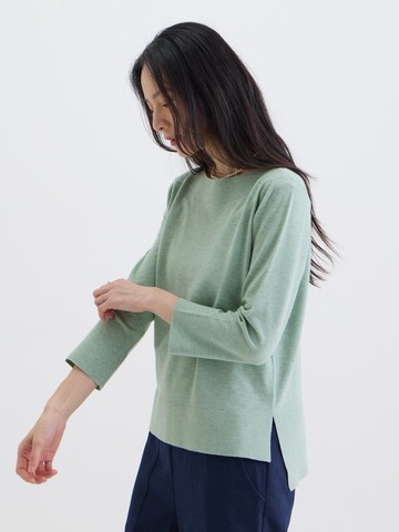 赫本小姐船型領針上衣-追綠