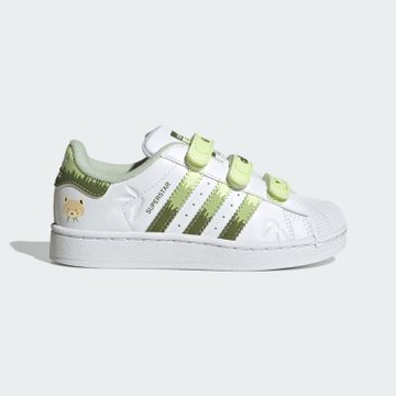 Adidas 愛迪達 Superstar II CF C [JS2474] 中童 休閒鞋 復古 皮革 流行 白綠 貝殼鞋