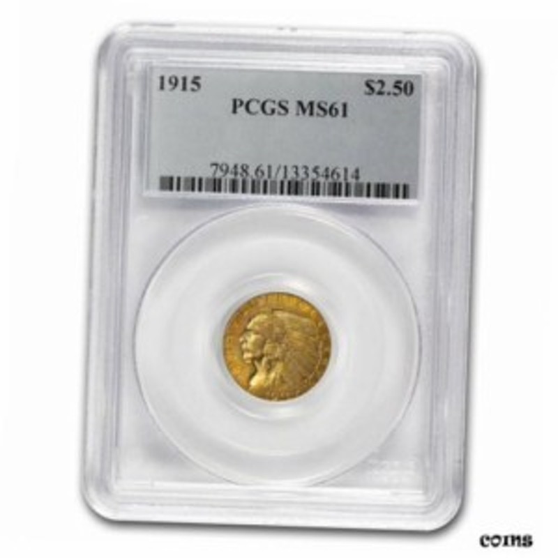 品質保証書付】 アンティークコイン NGC PCGS 1915 $2.50 Indian Gold