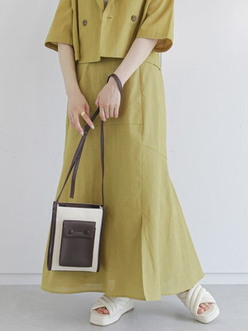 不對稱魚尾剪裁純棉長裙(FF26L0L0380) - ehka sopo