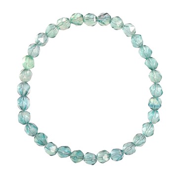 【正佳珠寶】螢石 頂級極淨鑽切 藍綠螢石 5-6mm 藍綠螢石手珠