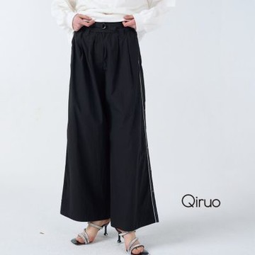 Qiruo 奇若秋冬專櫃黑色長褲4023C 造型長褲