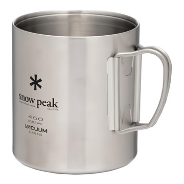 Snow peak 不繡鋼真空馬克杯 87.6 x 95.2mm 140g 450ml  1個  銀色