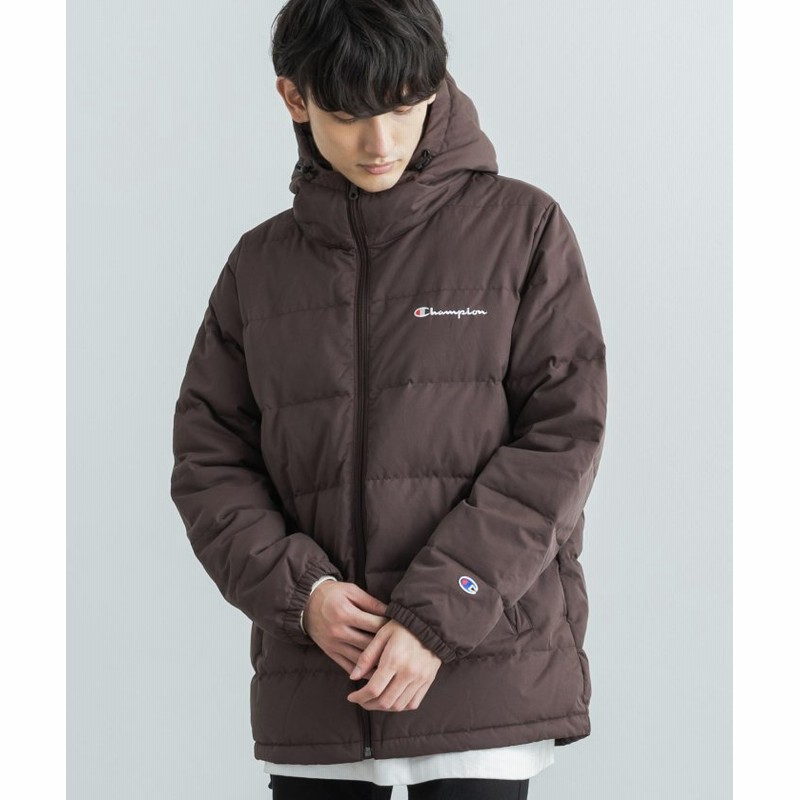 Rocky Monroe ロッキーモンロー Champion チャンピオン ダウンジャケット メンズ レディース アウター Basic ベーシック フード パーカー 防寒 防風 無地 シンプル カジュアル メンズ ブラウン 通販 Lineポイント最大1 0 Get Lineショッピング