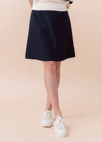 輕俏風格側開衩厚雪紡短褲裙