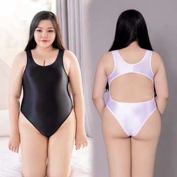 油亮高彈加大碼偽娘睡衣露背女裝大佬連體泳衣cd變裝男士緊身制服