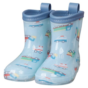 akachan honpo - 易分左右腳!雨鞋-車子-藍色