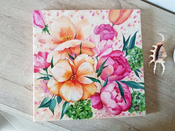 原创可爱花卉艺术品手绘油画02