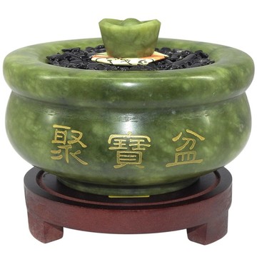 【吉祥開運坊】聚財【五行玉石聚寶盆 七星陣象徵鎮財 聚寶盆聚財 冷聚宔內容物】開光 擇日