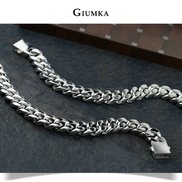 【Giumka】男生手鍊．古巴手鍊．鍊寬 1CM．客製刻字