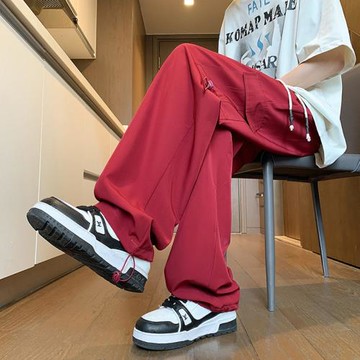 速干冰絲休閑褲子男士輕薄款夏季工裝潮牌夏天青少年男生沖鋒長褲