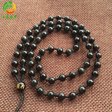 黑曜石全珠編織吊墜項鏈繩 手工編織繩玉佩圓珠鏈掛繩 玉器掛件繩