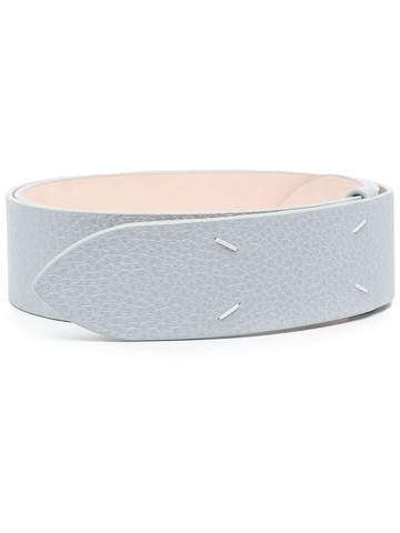 Maison Margiela - grained four-stitch belt - men - Calf Leather - 100 - Blue