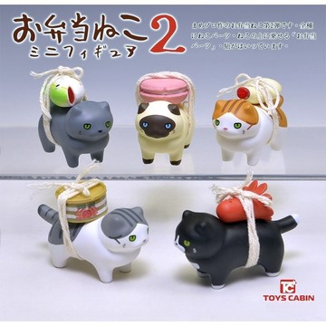 現貨 日本ToysCabin扭蛋便當喵喵P2 全五種 辦公室小物 黑貓 灰貓 茶白貓 暹羅貓 轉蛋 公仔 模型 日本進口
