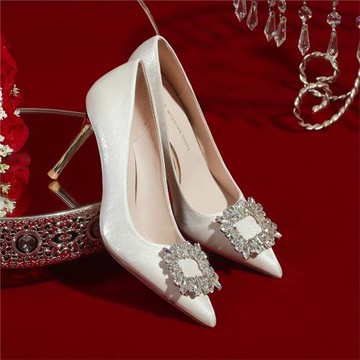歸藝法式婚鞋禾秀婚紗兩穿2024年新款新娘主婚鞋訂婚高跟鞋不累腳