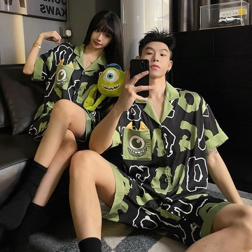yl【睡衣】居家服 情侶睡衣 夏天涼感睡衣 男女 【睡衣】居家服 情侶睡衣 夏天涼感睡衣 男女 超大碼140-300斤拼