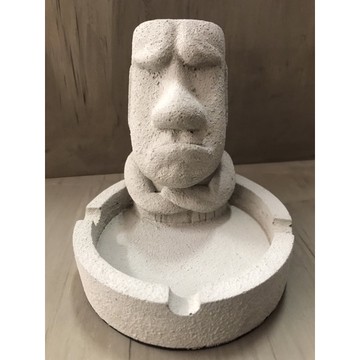 曙MUSE｜不開心摩艾風化水泥煙灰缸