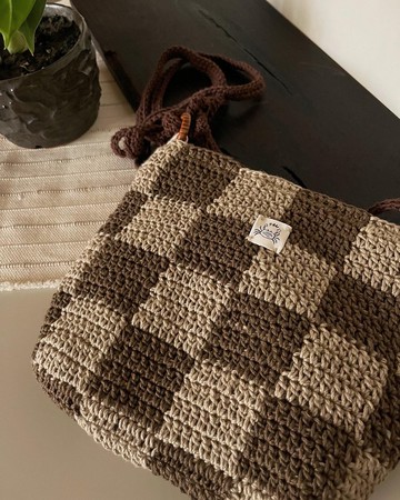 深秋【方格手織包】