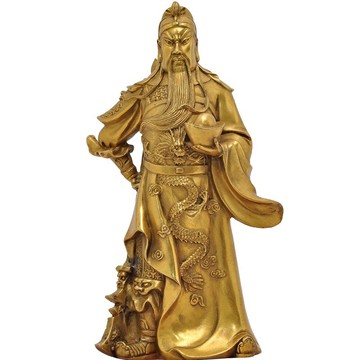 純銅元寶關公擺件招財武財神爺家居店鋪供奉財神爺佛像開業禮品