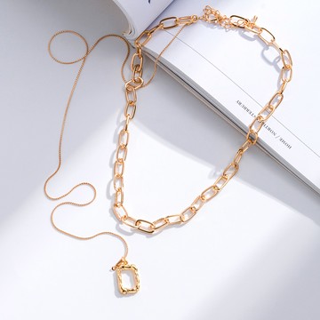 幾何橢圓金鍊(J054LAU00CZ) - JUJURY