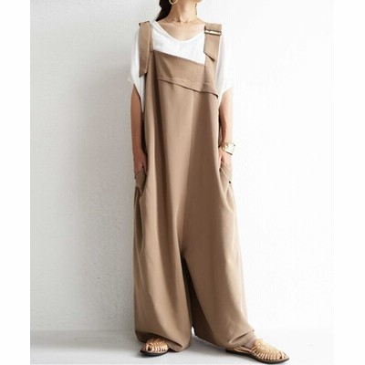 定番の中古商品 サス付アシメサロペット ホワイト - サロペット/オーバーオール