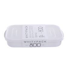 日本製【YAMADA】扁長方形收納保鮮盒800ML(白色)