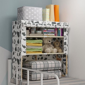 買一送一簡易實木衣櫃宿舍床上櫃子上下鋪收納櫃神器置物架衣櫥組裝  WD