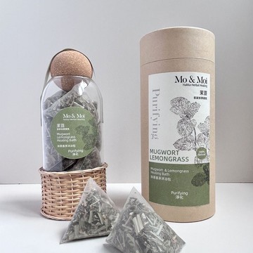 茉苜 Mo & Moi 客家抹草沐浴包  手工藤編瓶 12入