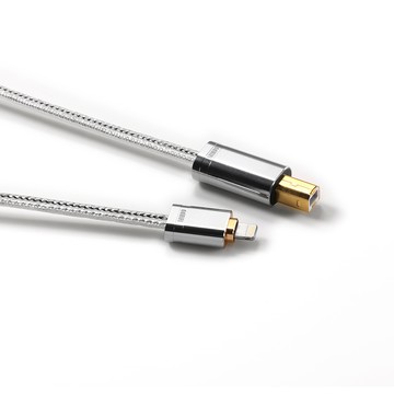 ddHiFi TC09BL Lightning(公)轉USB-B(公)純銀HiFi數據線(50cm)