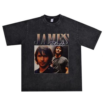 詹姆斯·布朗特上尉詩人James Blunt水洗做舊T恤短袖寬松男女潮牌