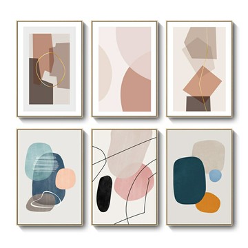 北歐裝飾畫 無框畫 抽象彩色 背景牆掛畫 客廳玄關餐廳壁畫壁貼 居家民宿店面裝飾畫框畫
