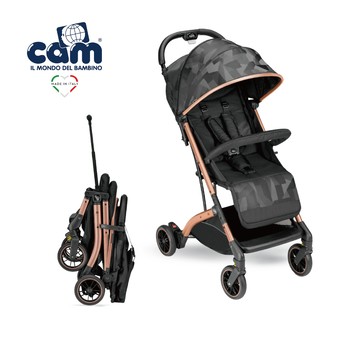 cam compass嬰兒手推車-黑金 -(0歲可用 秒收拉桿)