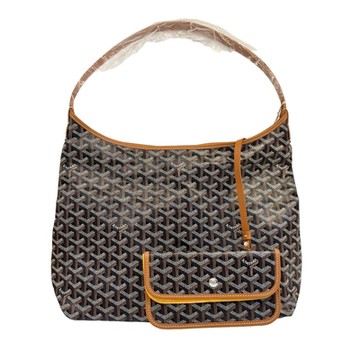 GOYARD 全球爆款經典滿版LOGO防水皮革HOBO包(黑/棕)