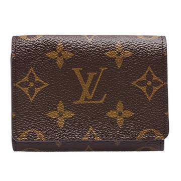 LV Louis Vuitton路易威登 M63801 Enveloppe Carte De Visite經典Monogram塗層帆布印花翻蓋暗釦名片夾