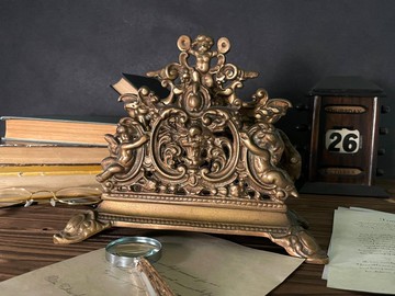 法國Art Nouveau 天使黃銅信件架