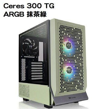 【獨家！另享10%回饋】曜越 Ceres 300 TG ARGB 內附顯卡轉向支架 中塔機箱 抹茶綠/CA-1Y2-00MEWN-00