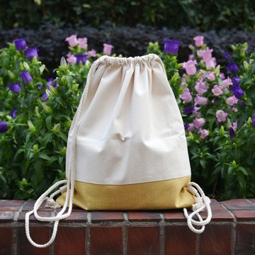 束口後背包/束繩包/束口袋 ~ 清新簡約型 Yellow (B222) RS