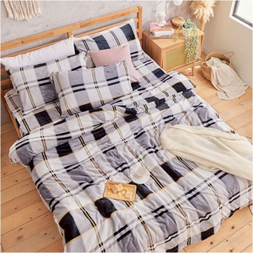 【廠商直送】iHOMI法蘭絨雙人加大床包兩用被組-布萊克